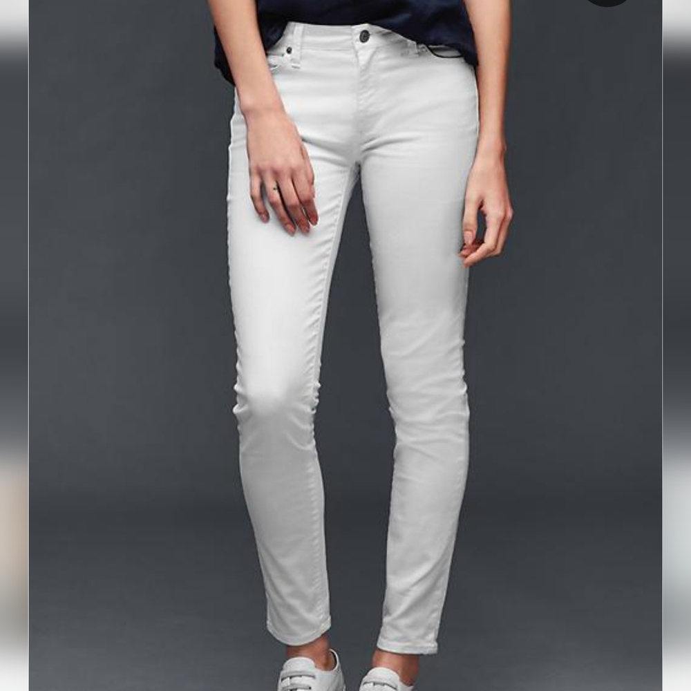 GAP 1969 Lightweight Corduroy Skinny Pants Ivory Off White Slim Jean 10